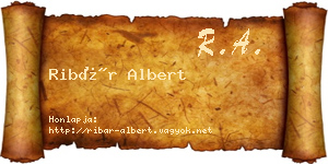 Ribár Albert névjegykártya