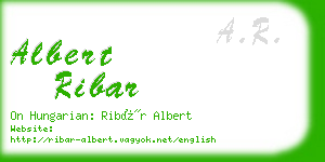 albert ribar business card